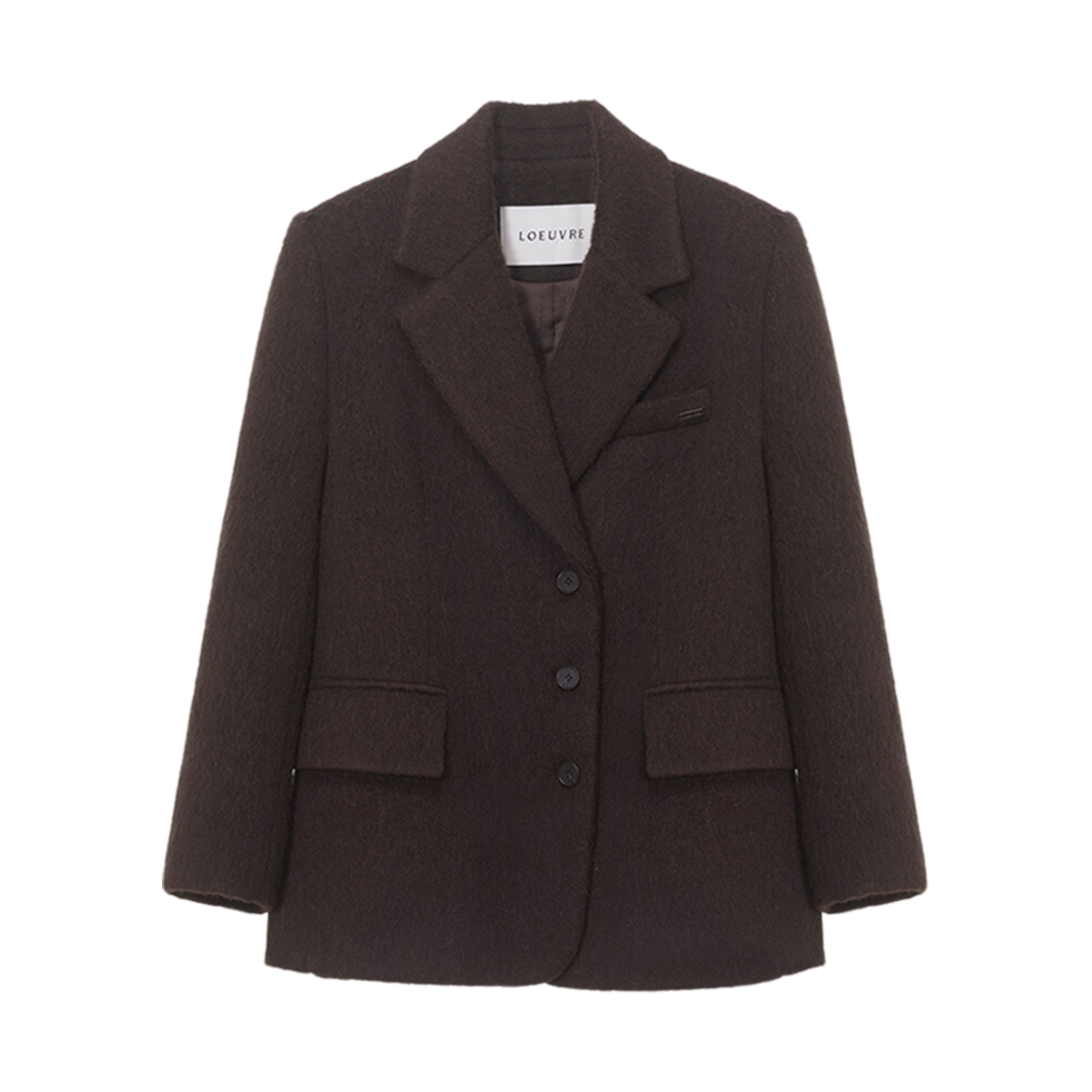 SW4WJ926-94 (W) Loeuvre Quilted Lined Alpaca Jacket Dark Brown