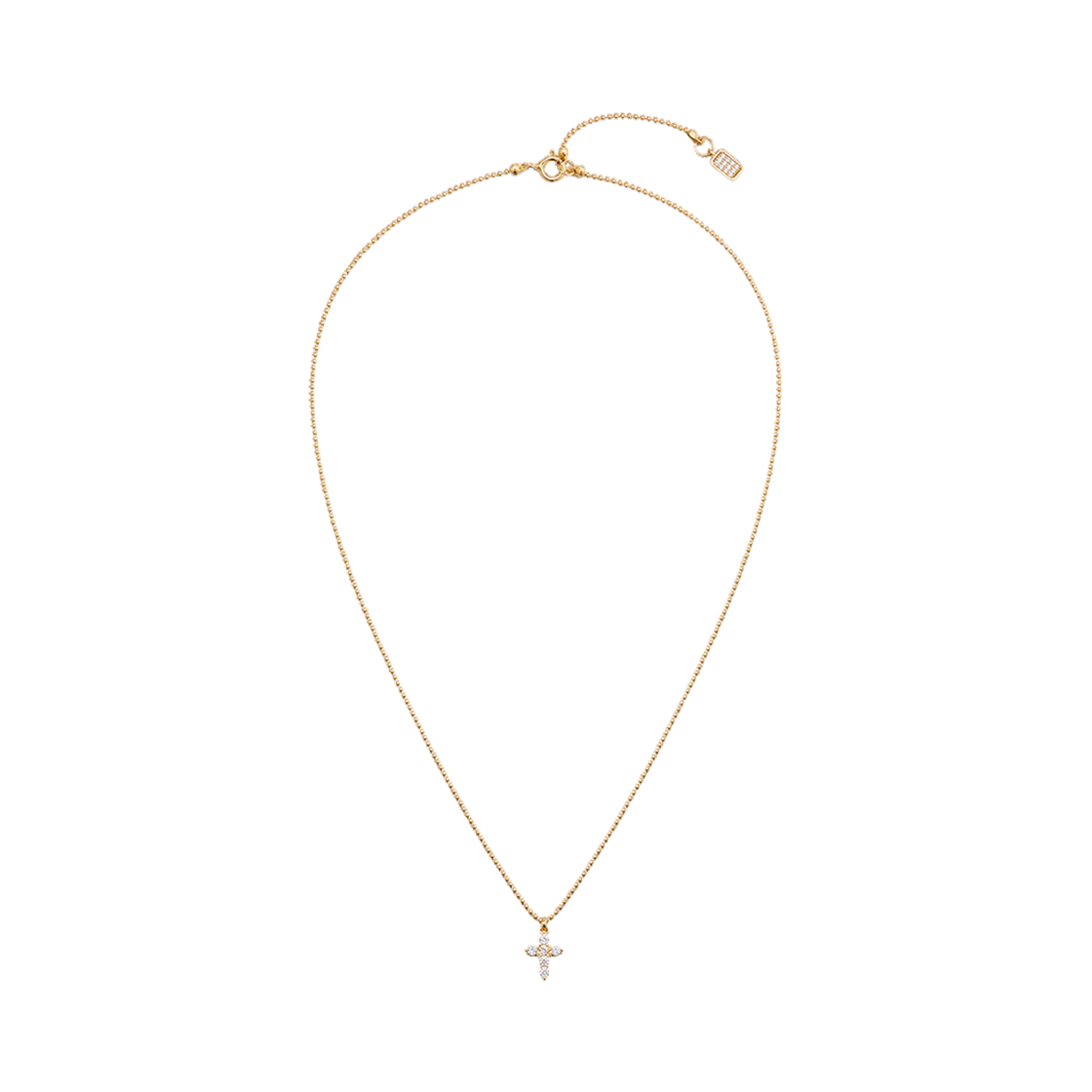 넘버링 #3719 라운드 브릴리언트 스몰 크로스 네크리스 골드(NUMBERING #3719 Round Brilliant Small Cross Necklace Gold)