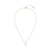 NUMBERING #3719 Round Brilliant Small Cross Necklace Gold