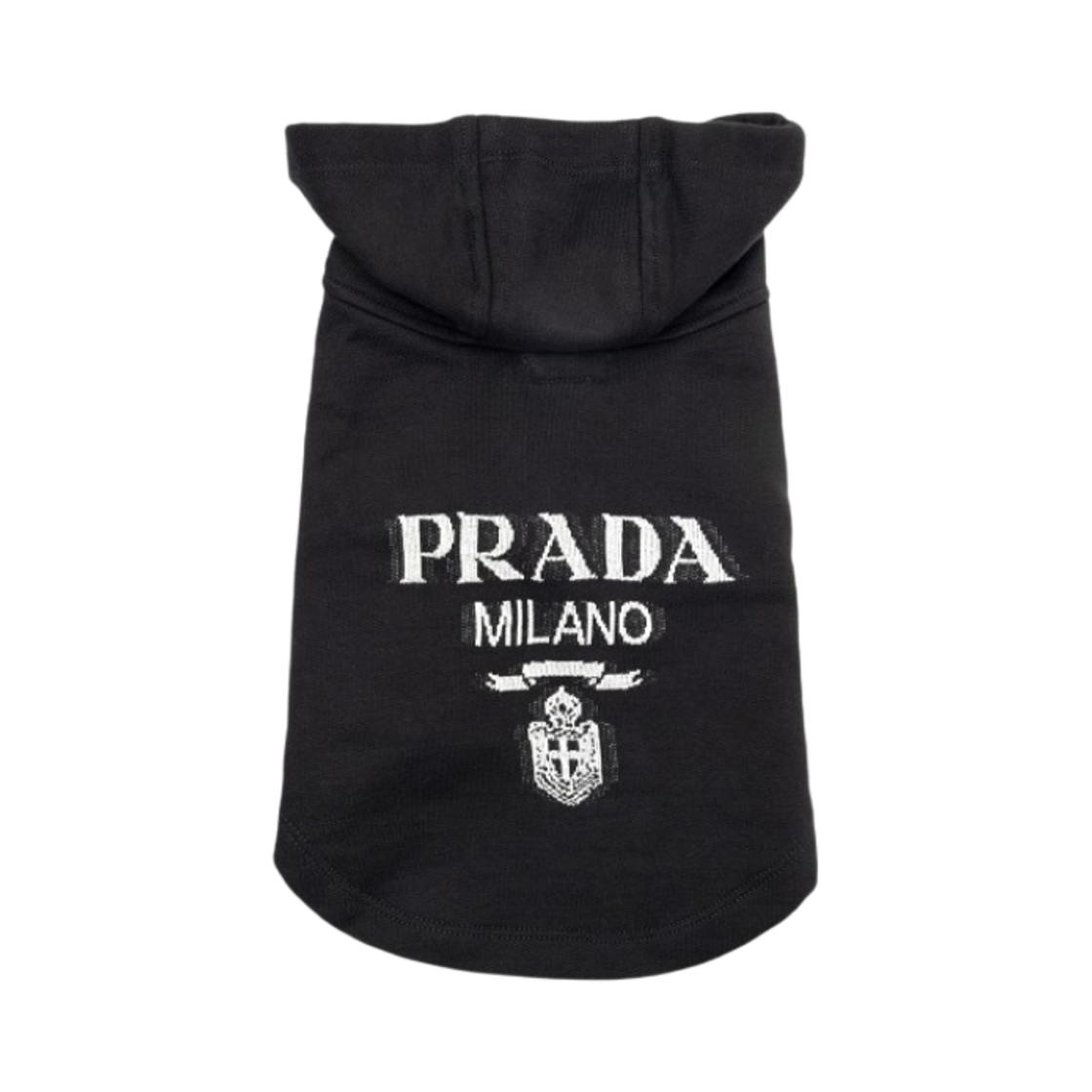 프라다 코튼 플리스 펫 후드 블랙 화이트(Prada Cotton Fleece Pet Hoodie Black White) - 1