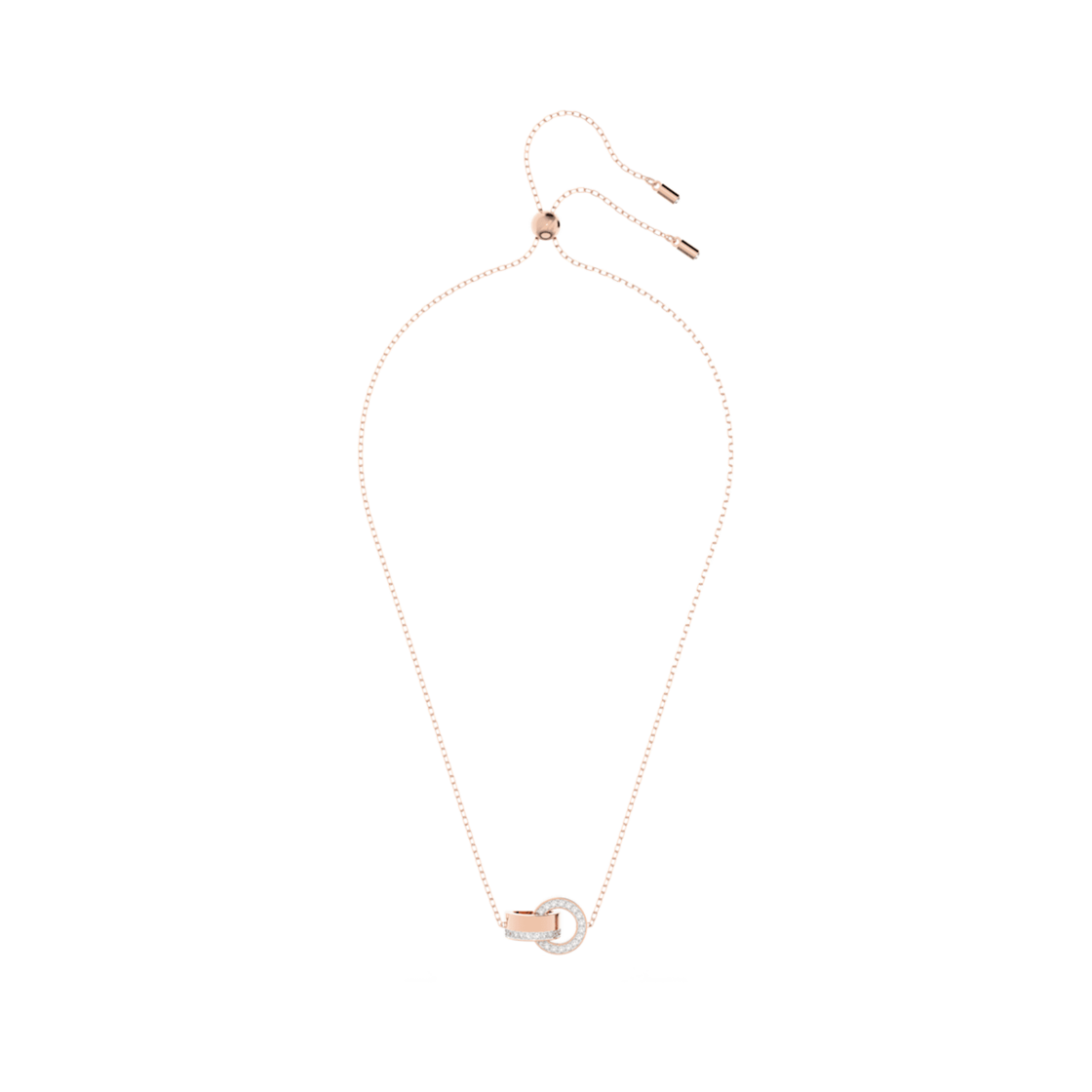 (W) 스와로브스키 할로우 펜던트 화이트 로즈 골드 플래팅((W) Swarovski Hollow Pendant White Rose Gold Plated)