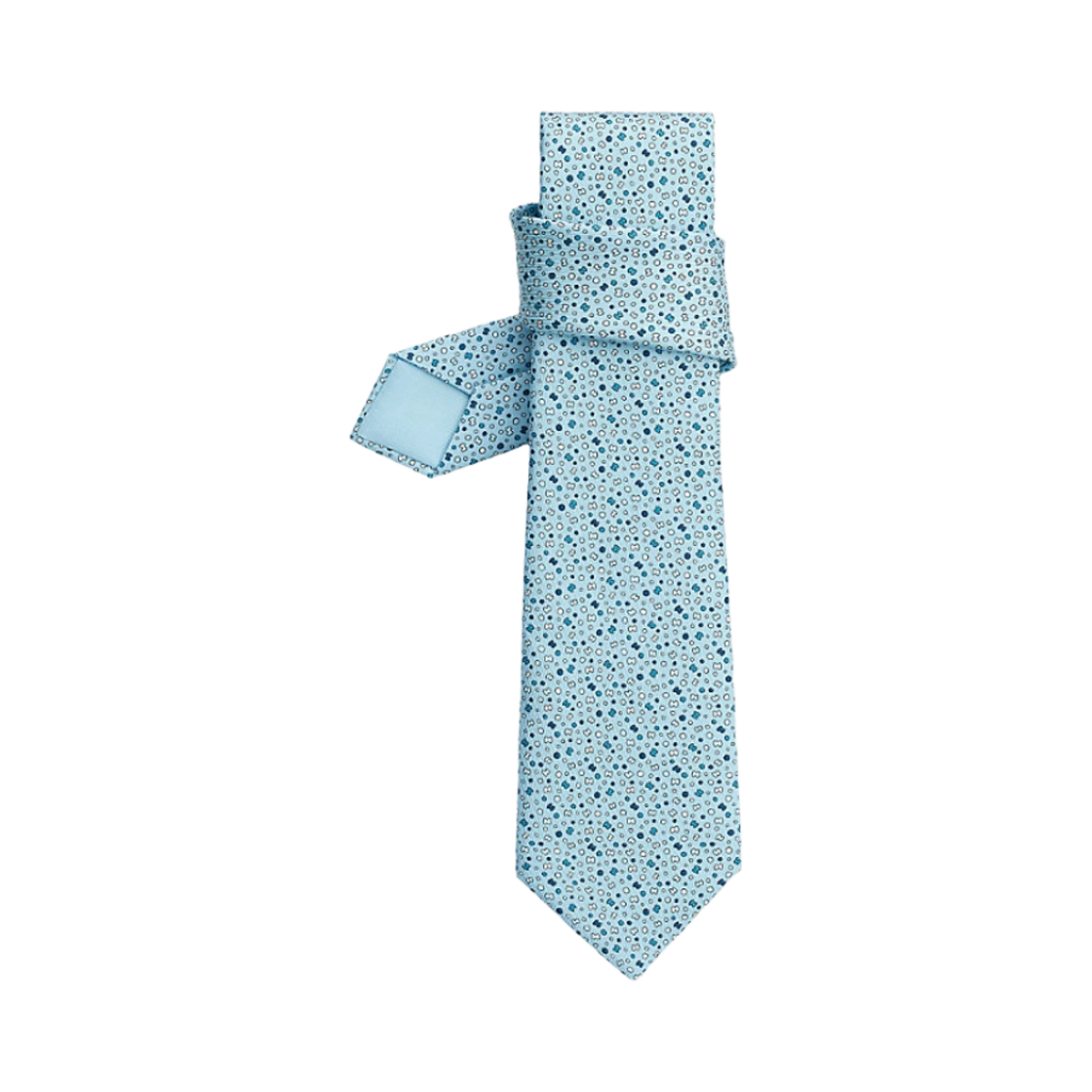 에르메스 타이 7 버블 H 타이 씨엘 아주르 블루 모아양(Hermes Tie 7 Bubble H Tie Ciel Azur Bleu Moyen) - 1