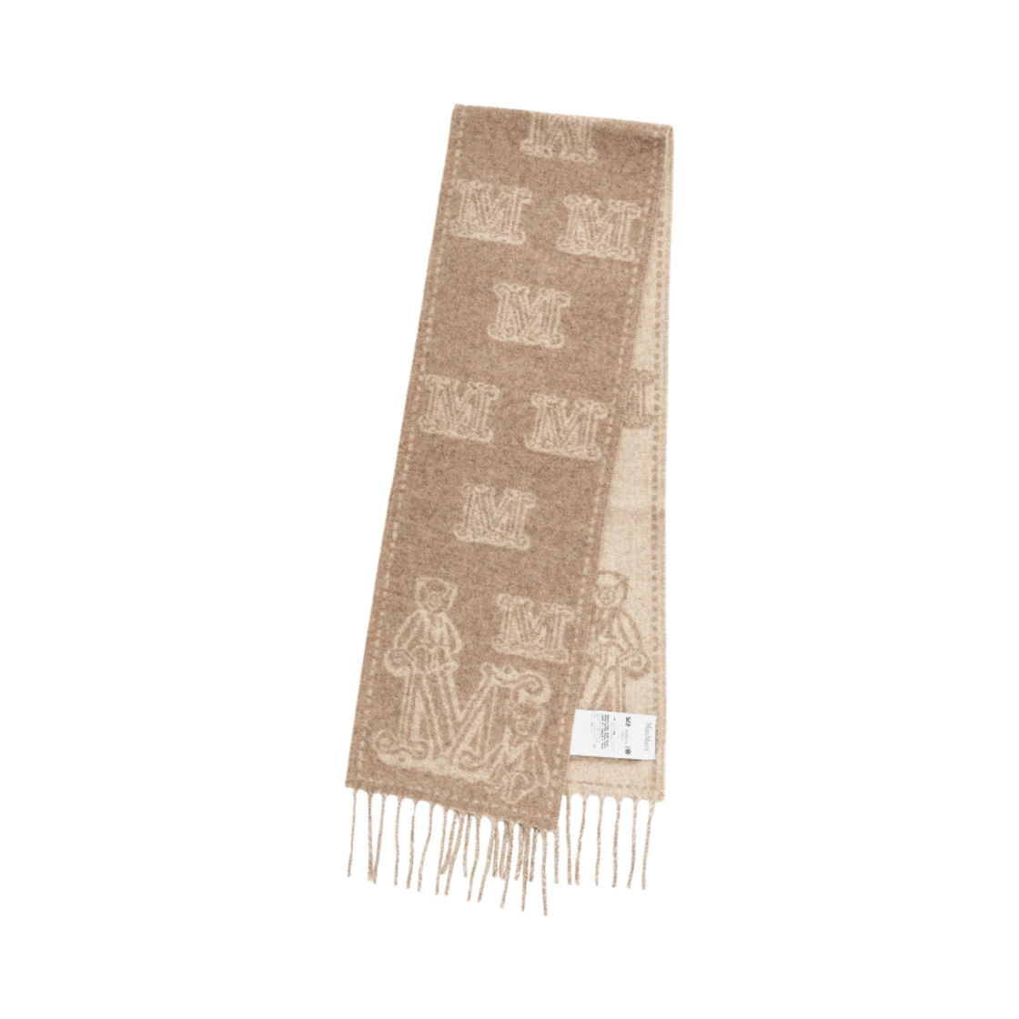 WSANIMA-002 Max Mara Wsanima Cashmere Scarf Beige Golden