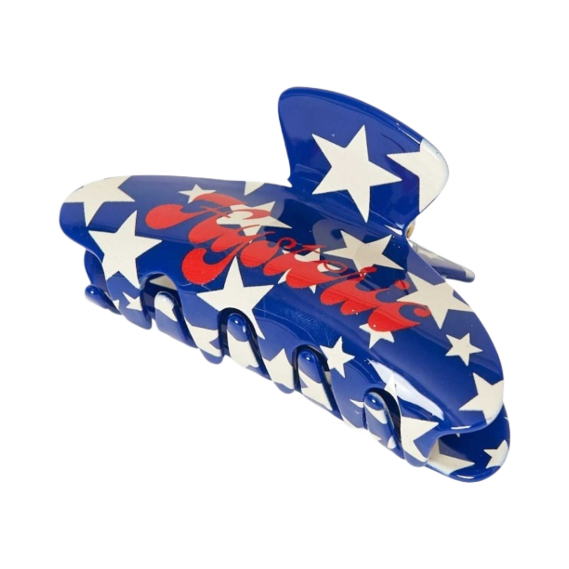 (W) 히스테릭 글래머 클래식 스타 패턴 헤어 클립 블루((W) Hysteric Glamour Classic Star Pattern Hair Clip Blue) - 1