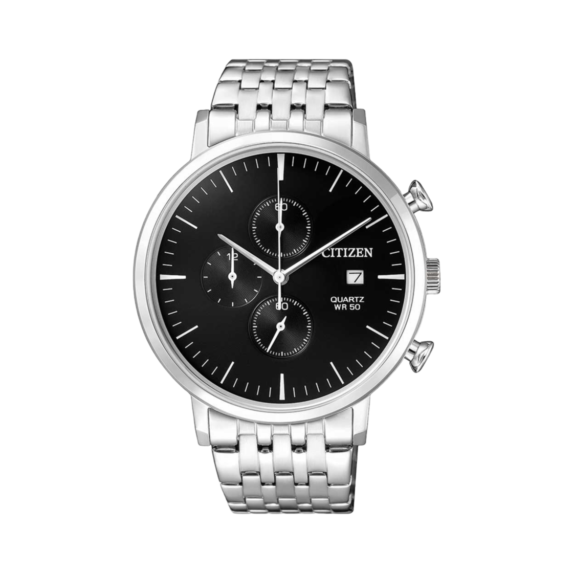 시티즌 드레스 쿼츠 크로노그래프 41mm 스테인리스 스틸 블랙 스틸(Citizen Dress Chronograph Quartz 41mm Stainless Steel Black Steel) - 1