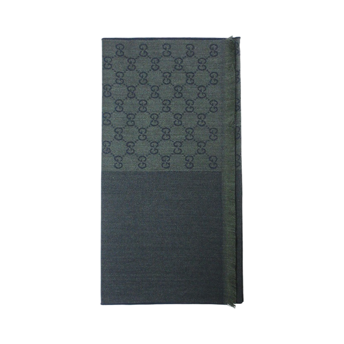 구찌 GG 투톤 울 스카프 그레이 네이비(Gucci GG Two-Tone Wool Scarf Grey Navy) - 1