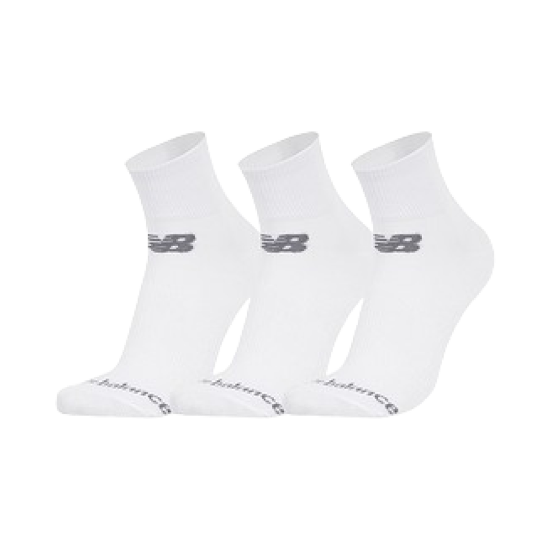 LAS95233-WT New Balance Performance Cotton Flat Knit Socks White (3 Pack)