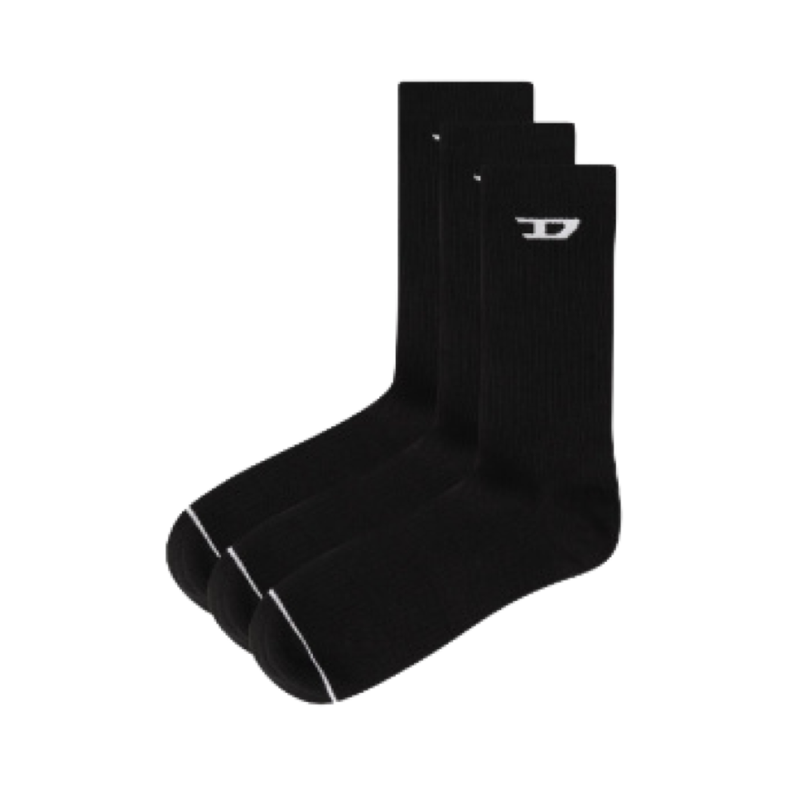 A154050LKBI-E4101 Diesel Skm-D-Crew Light Socks Black (3 Pack)