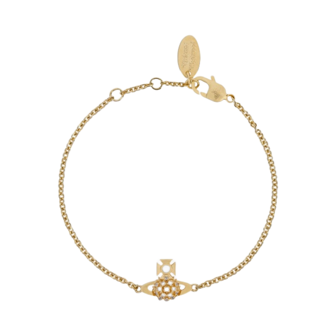 비비안 웨스트우드 돈나 바스 릴리프 브레이슬릿 골드 화이트(Vivienne Westwood Donna Bas Relief Bracelet Gold White) - 1