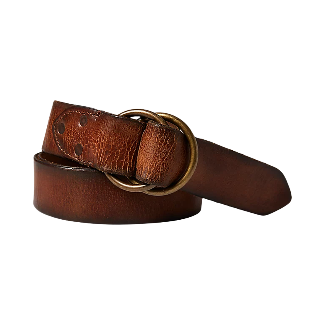 더블알엘 디스트레스드 레더 벨트 빈티지 브라운(Double RL Distressed Leather Belt Vintage Brown)