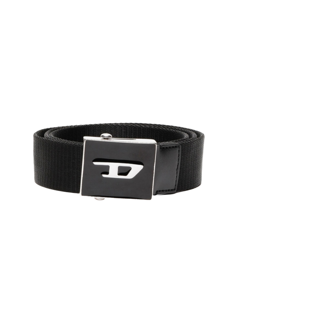 디젤 B-플라크 웨빙 벨트 에나멜 로고 버클 블랙(Diesel B-Plakue Webbing Belt with Enamel Logo Buckle Black) - 1