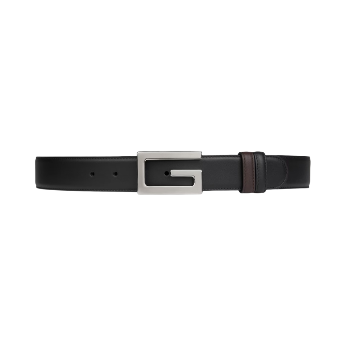 구찌 리버시블 벨트 스퀘어 G 버클 블랙 브라운 레더(Gucci Reversible Belt with Square G Buckle Black Brown Leather) - 1