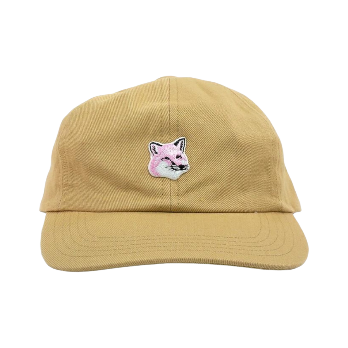 JU06175WW0066-P220 Maison Kitsune Fox Head Patch Cap Beige