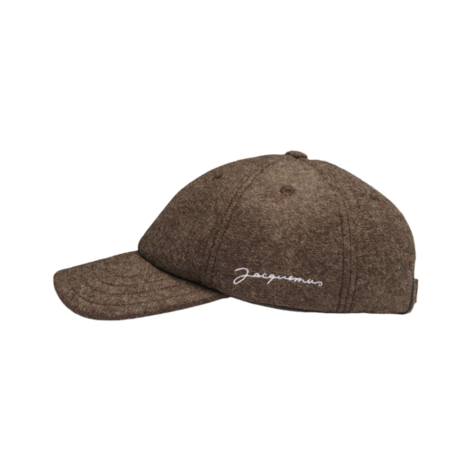 Jacquemus La Casquette Jacquemus Signature Baseball Cap Dark Brown