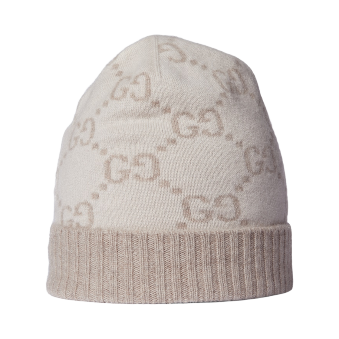 구찌 GG 캐시미어 자카드 햇 화이트 브라운(Gucci GG Cashmere Jacquard Hat White Brown) - 1
