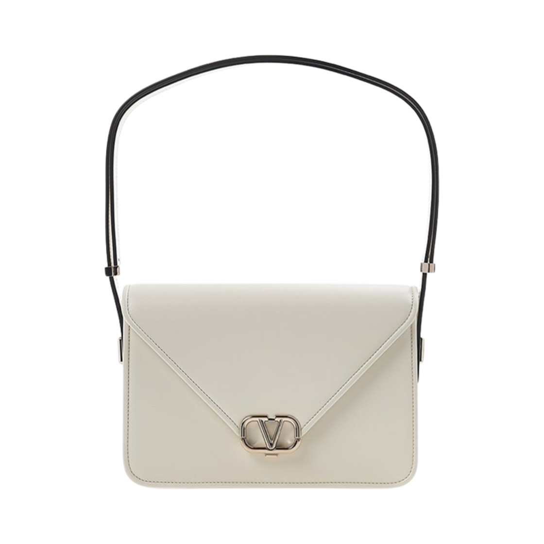 B0M50IAI098 Valentino Envelope Vlogo Leather Shoulder Bag Ivory