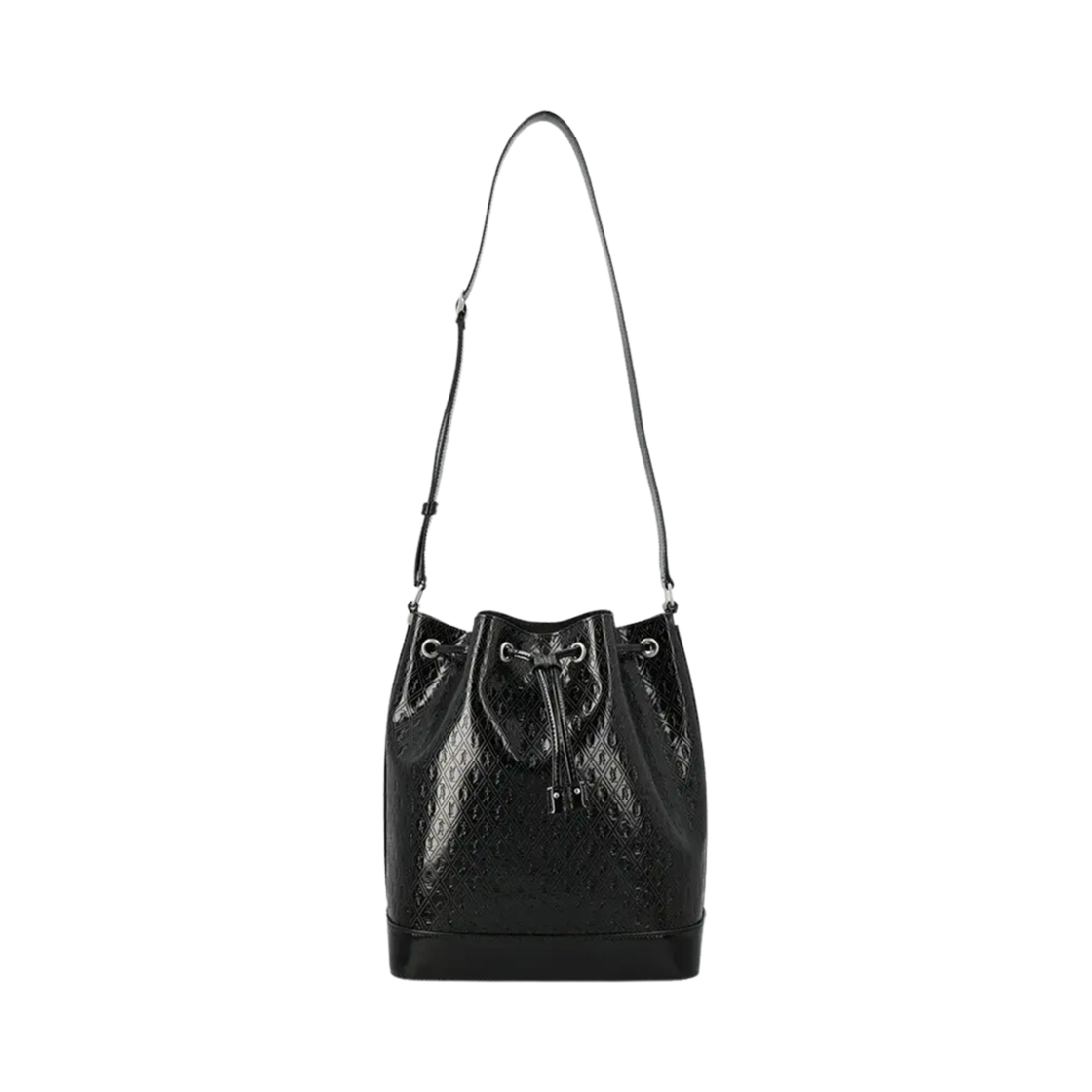 568606-AACE4-1000 Saint Laurent Debossed Logo Bucket Bag Black