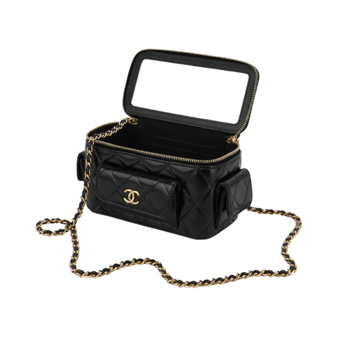 AP3017-B09208-94305 Chanel Vanity With Chain Lambskin & Gold Black - #3