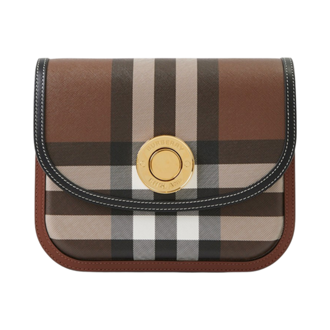 8069656 Burberry Check and Leather Medium Elizabeth Bag Dark