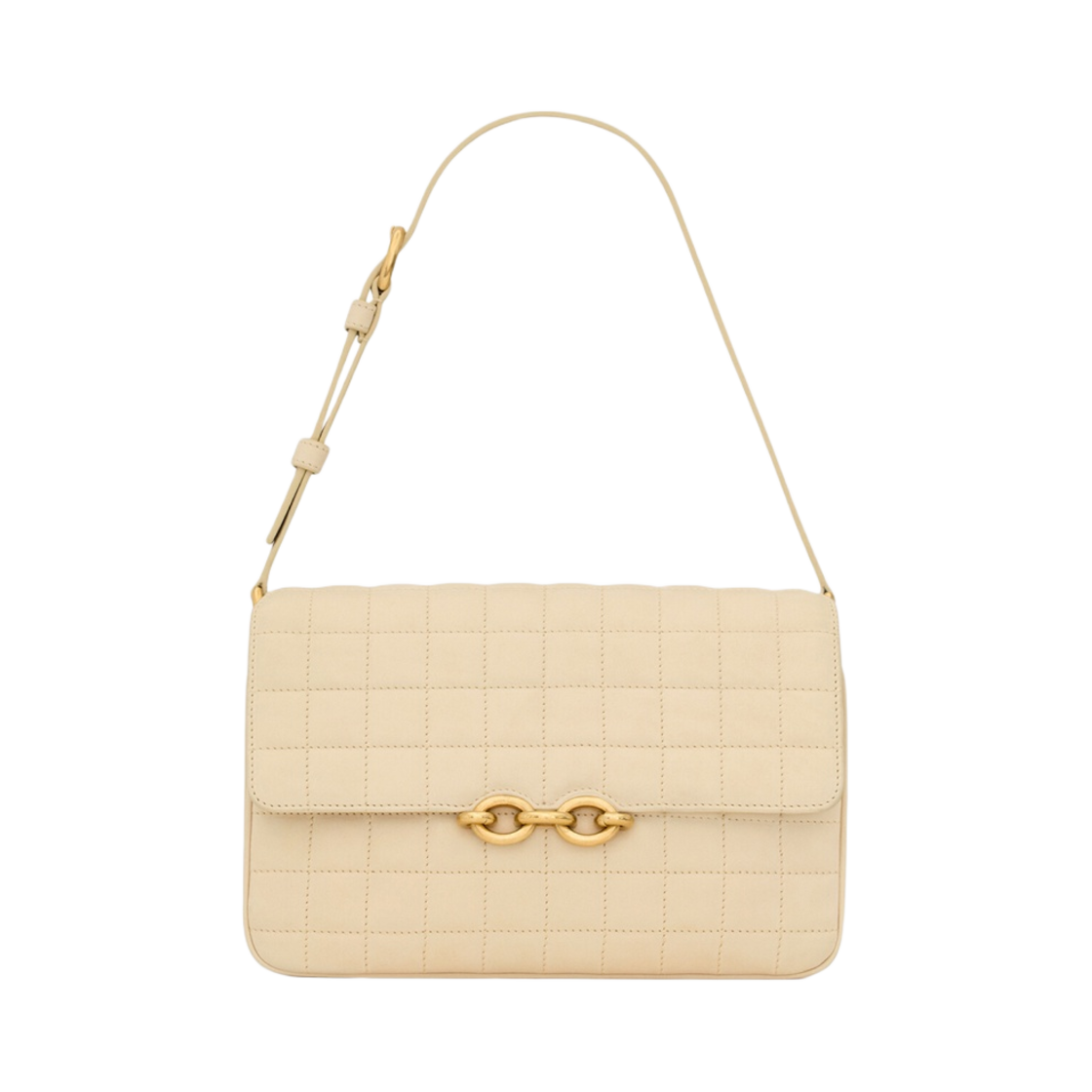 생로랑 르 메일론 사첼 퀼티드 누벅 스웨이드 오프 화이트(Saint Laurent Le Maillon Satchel in Quilted Nubuck Suede Off White) - 1