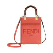 Fendi Roma Mini Sunshine Shopper Leather Mini Bag Red