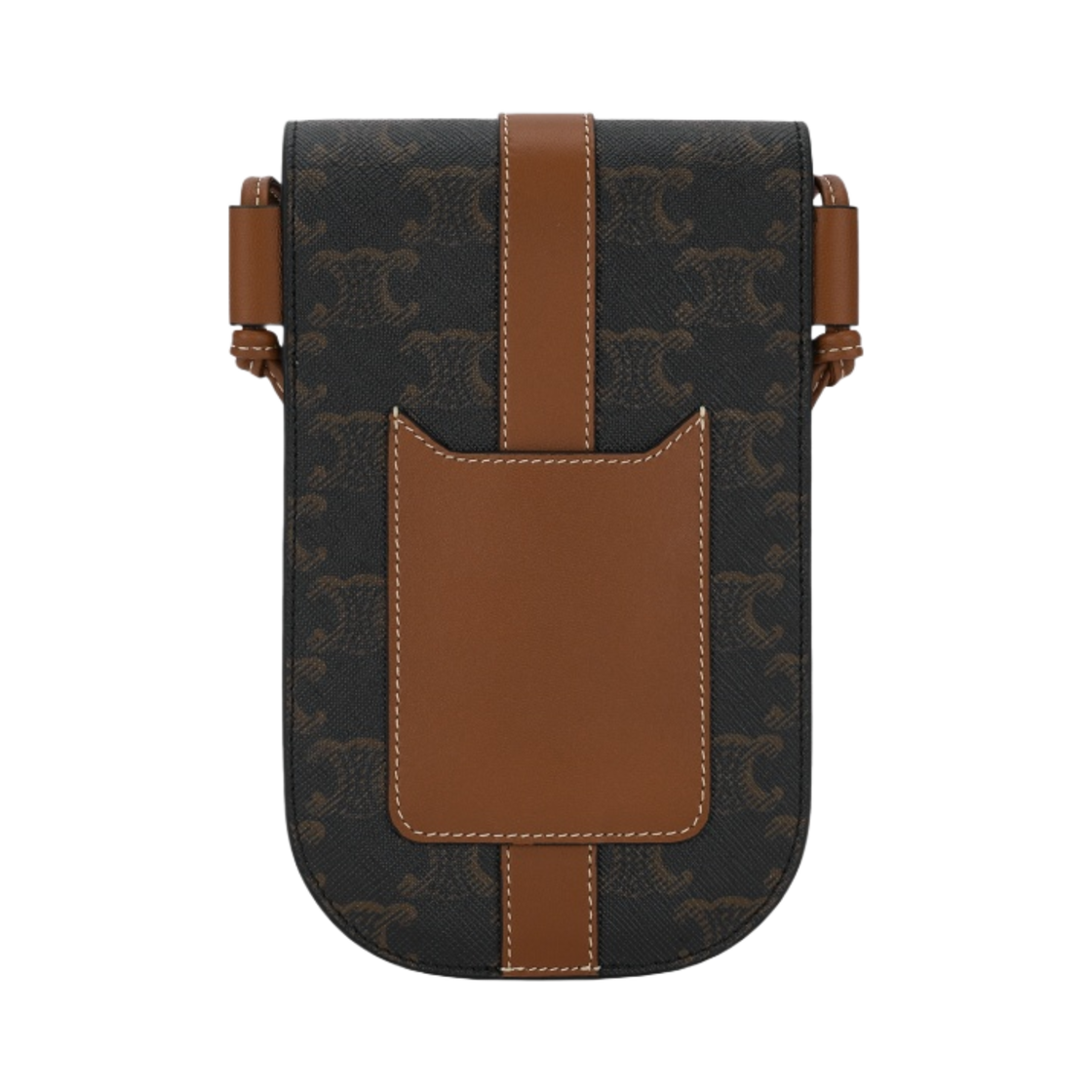 셀린느 트리옹프 캔버스 카프스킨 폰 파우치 탄(Celine Phone Pouch in Triomphe Canvas and Calfskin Tan) - 2