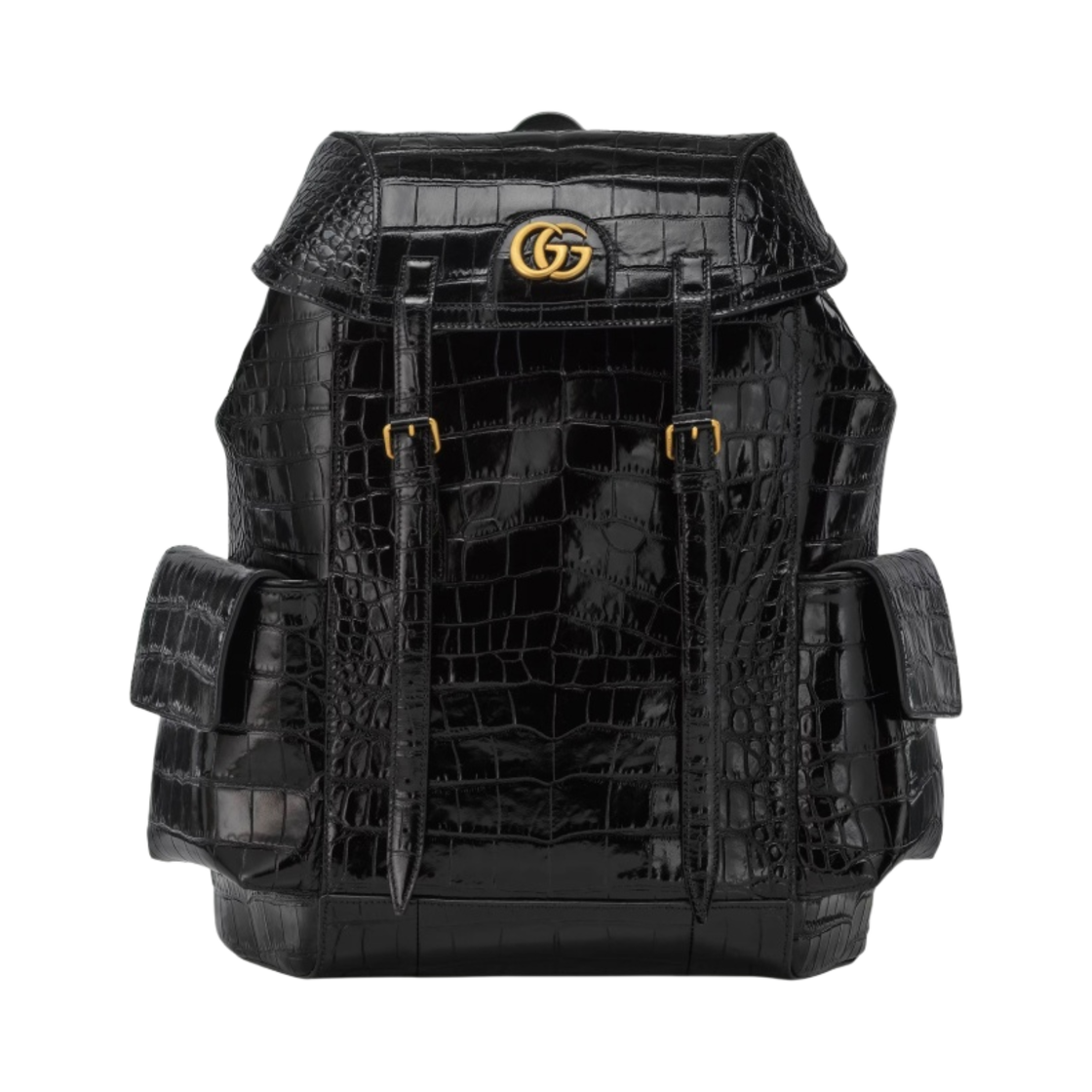 구찌 크로커다일 백팩 더블 G 블랙(Gucci Crocodile Backpack with Double G Black) - 1