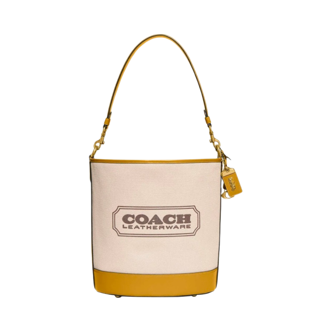 코치 다코타 버킷백 내츄럴 캔버스 옐로우 골드(Coach Dakota Bucket Bag Natural Canvas Yellow Gold) - 1