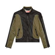 Diesel Nylon Jacket with Contrast Detailing Black Brown