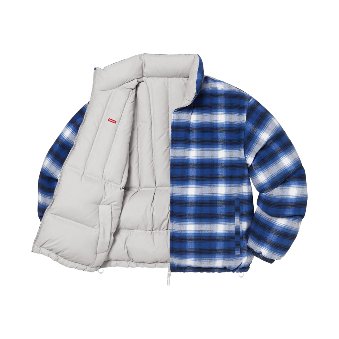 슈프림 플란넬 리버시블 퍼퍼 자켓 그레이 - 22FW(Supreme Flannel Reversible Puffer Jacket Grey - 22FW) - 2