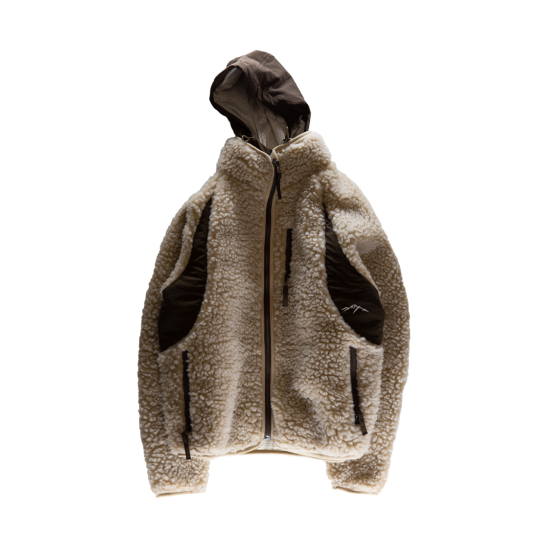 CW24FWFLJK002BR COLDWARM Fleece Paneled Jaket Brown Small Fit