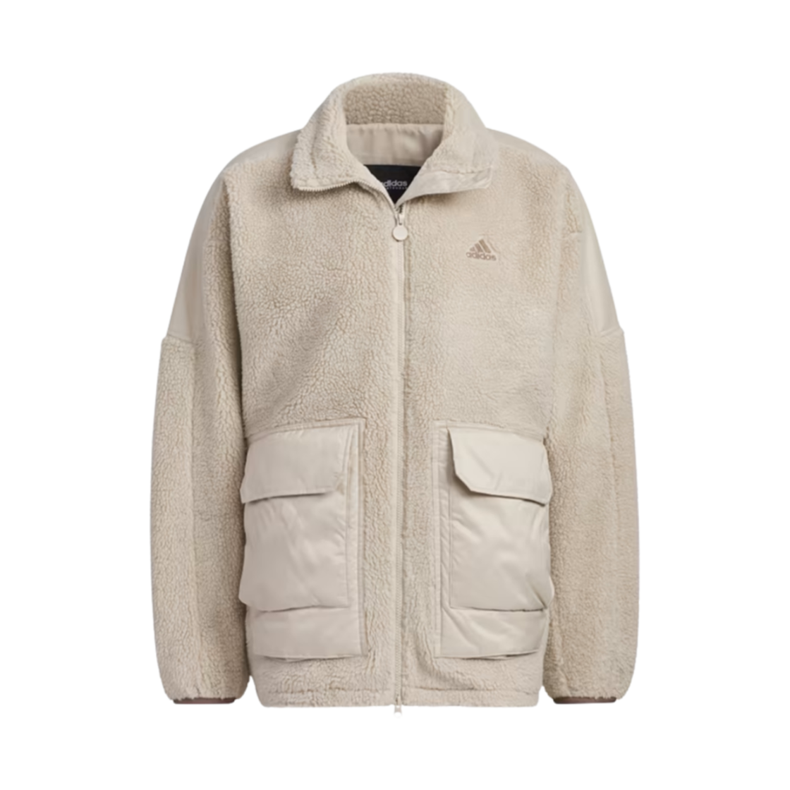 IK7342 Adidas Worthing Oversized BOS Full-Zip Jacket Gender Neutral Carbon Wonder Beige - KR Sizing