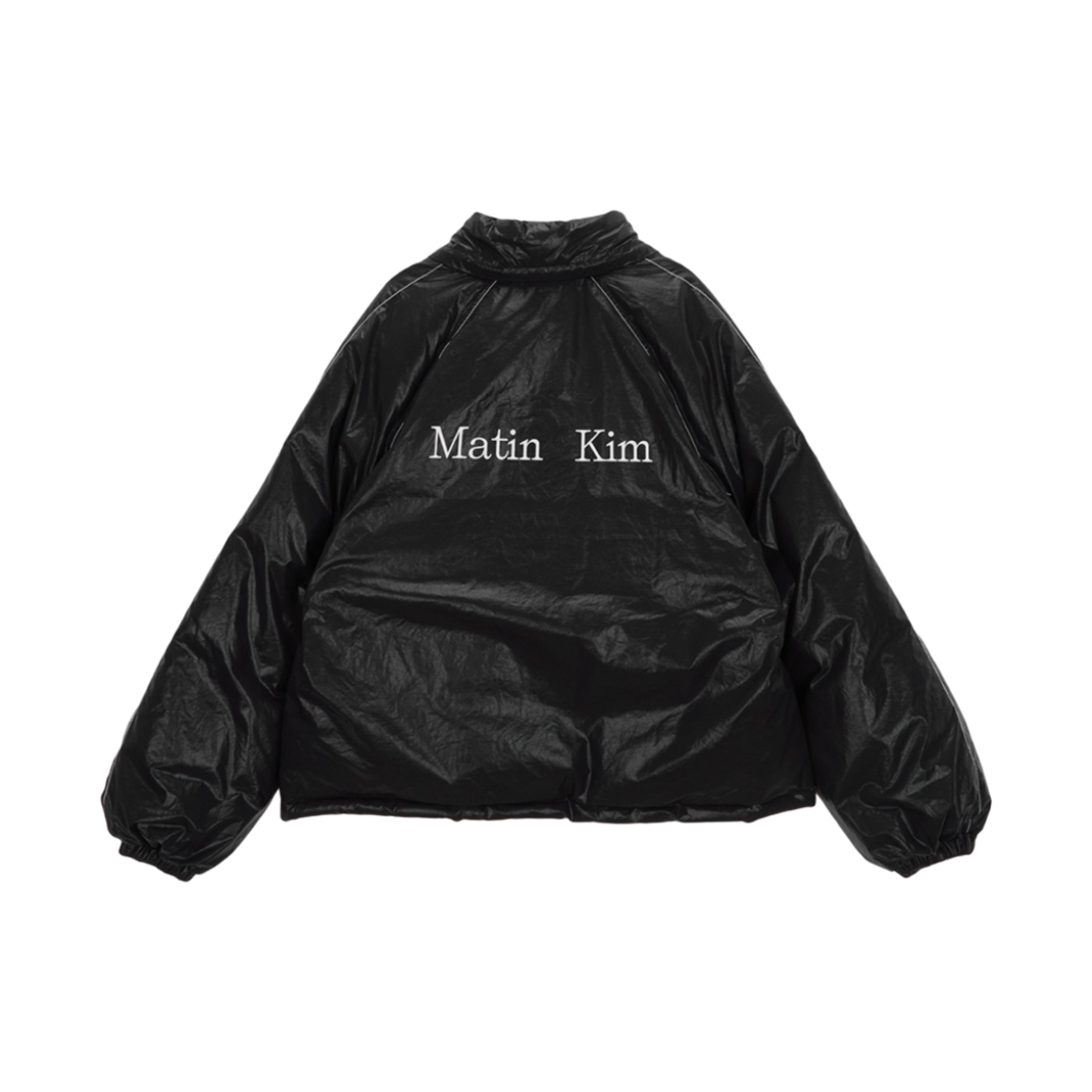 (W) 마뗑킴 마뗑 로고 코팅 다운 점퍼 블랙((W) Matin Kim Matin Logo Coating Down Jumper Black)