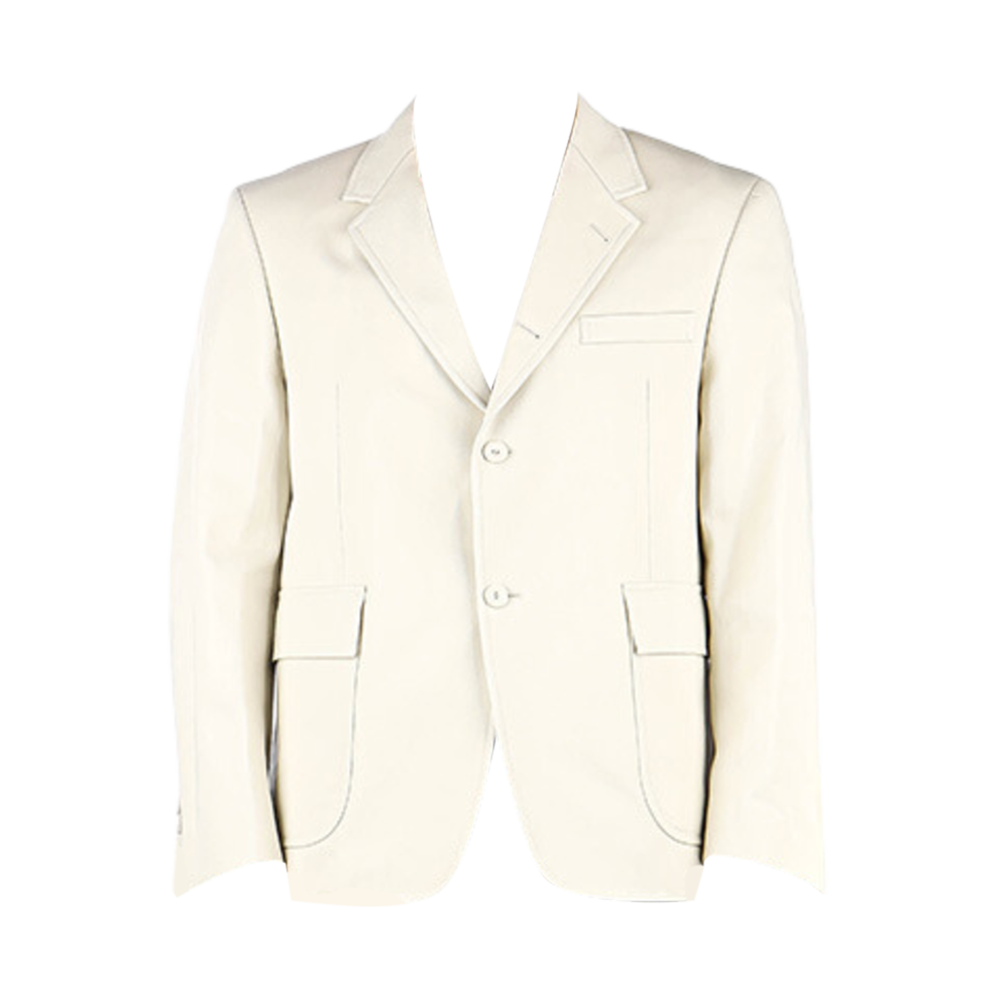MJU558A-F0175-113 Thom Browne Piece Dyed Cotton Gabardine Unconstructed Sport Coat Natural White