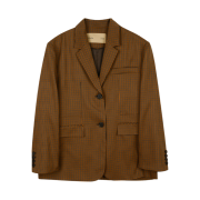 (W) Matin Kim Gun Club Check Jacket Brown