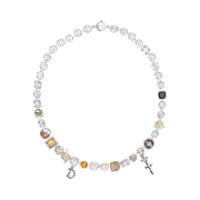 Dior x Cactus Jack Necklace Silver Finish Brass with Multicolor Genuine Stones & White Crystals