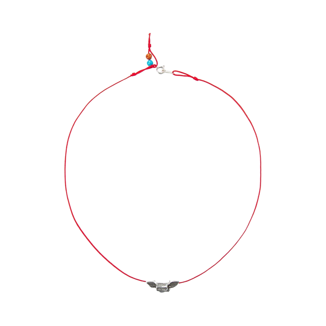 P00000RY Greenbutter Women Silver Buuter Wing necklace Red