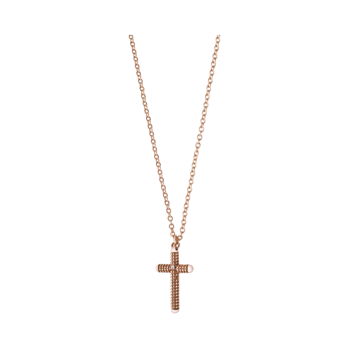 다미아니 메트로폴리탄 다이아몬드 크로스 네클리스 핑크 골드(Damiani Metropolitan Diamond Cross Necklace Pink Gold)