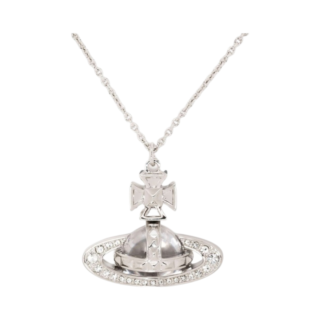 63020114-02P116-CN Vivienne Westwood Pina Bas Relief Orb Pendant Silver