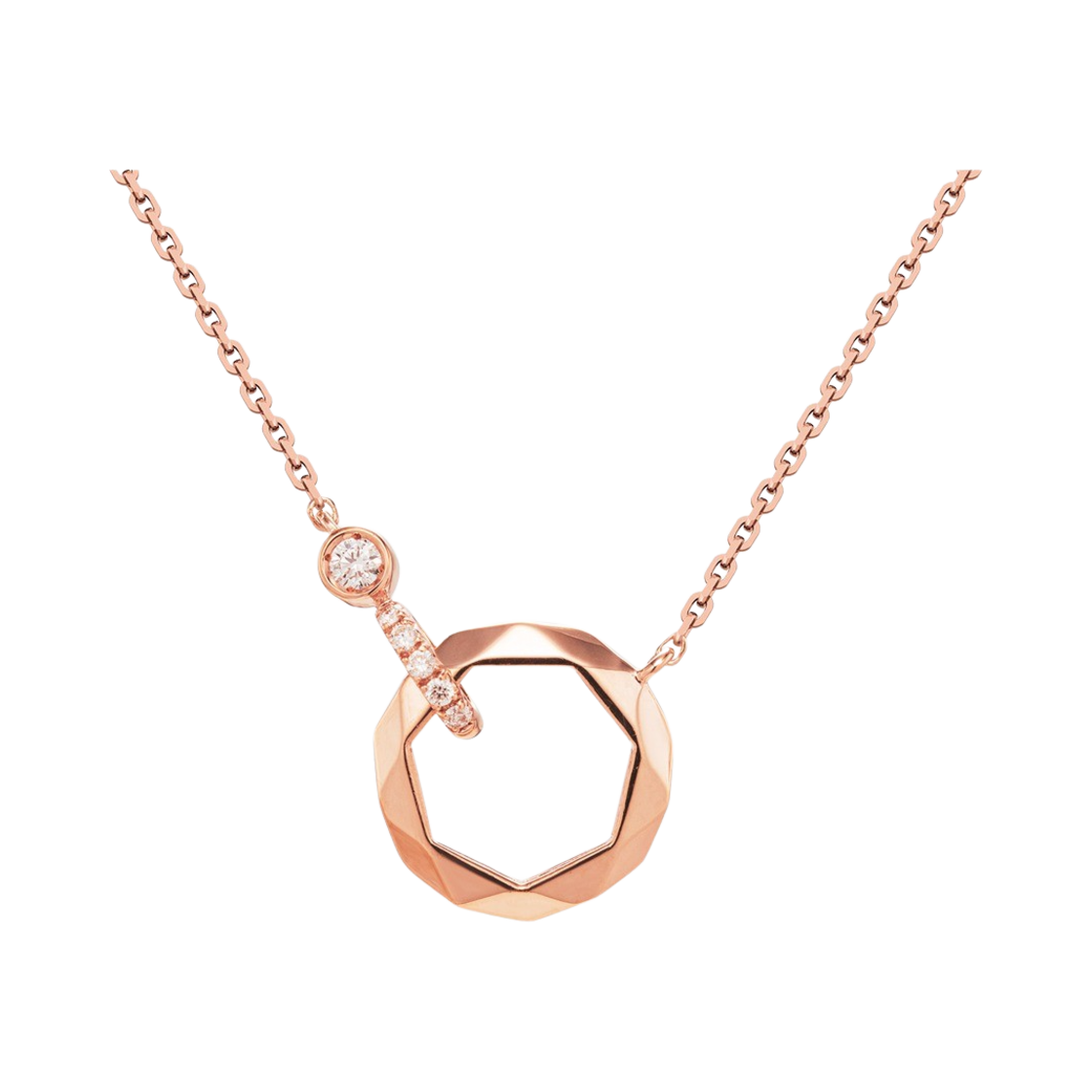 미꼬 미니 앙상블 다이아몬드 네클리스 핑크 골드(Miko Mini Ensemble Diamond Necklace Pink Gold)