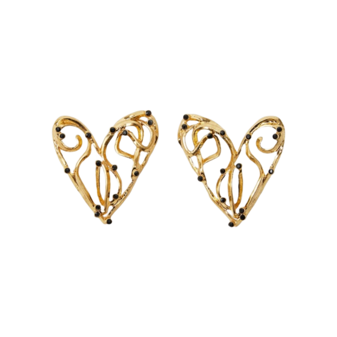 자라 텍스처드 하트 이어링 골드(Zara Textured Heart Earring Gold)