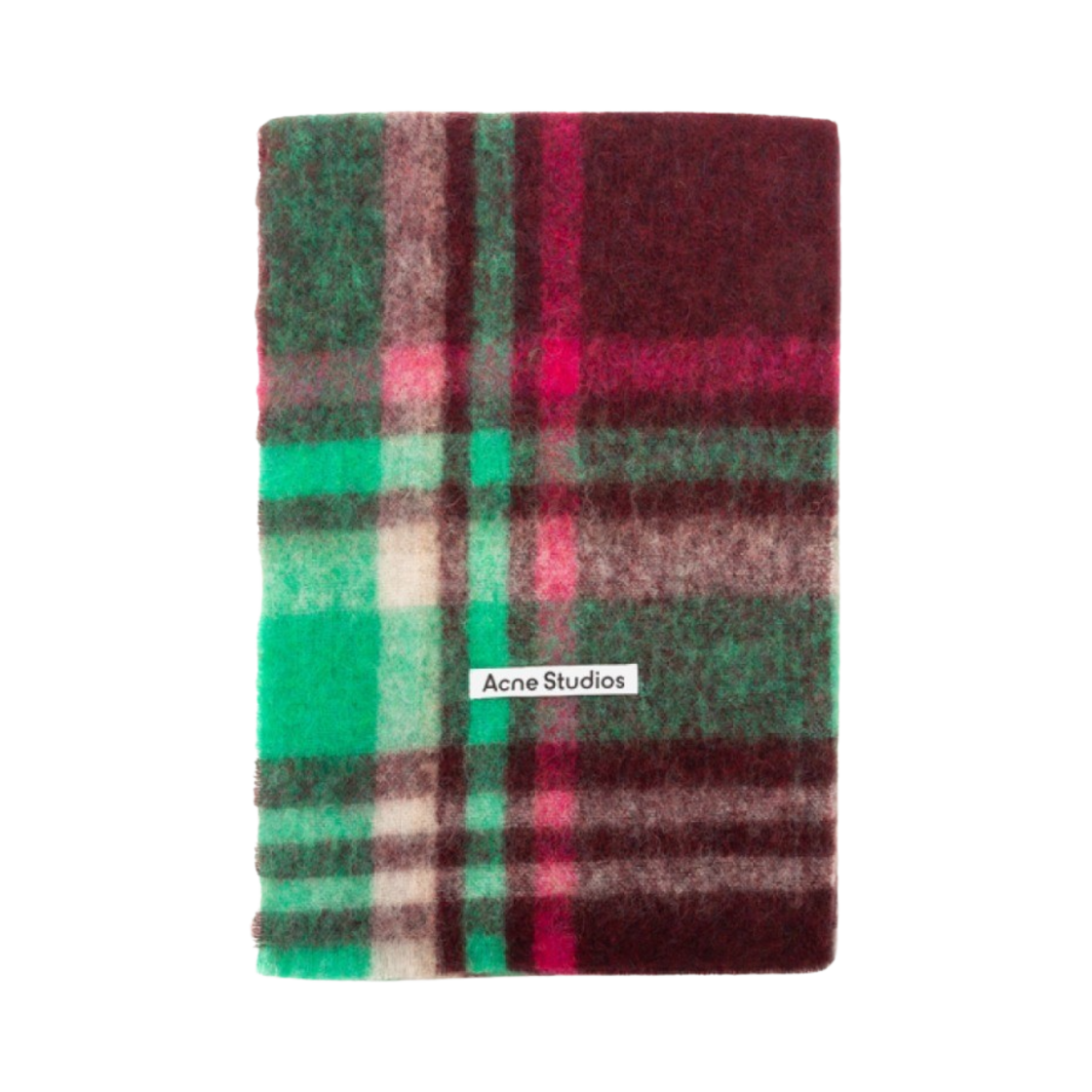 아크네 스튜디오 헤비 체크 머플러 와인 레드 그린(Acne Studios Heavy Check Muffler Wine Red Green) - 1