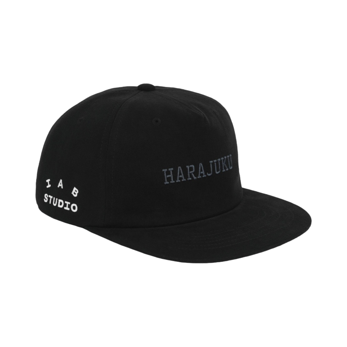 아이앱 스튜디오 하라주쿠 5 패널 캡 블랙 - 하라주쿠 한정(IAB Studio Harajuku 5 Panel Cap Black - Harajuku Exclusive)