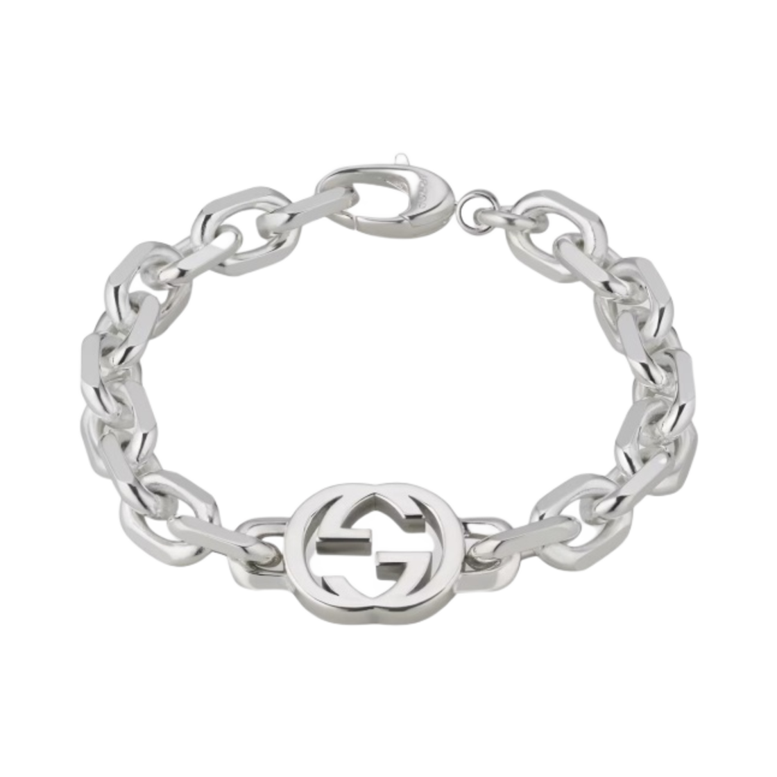 627068-J8400-8106 (W) Gucci Interlocking G Chain Bracelet 925 Sterling Silver