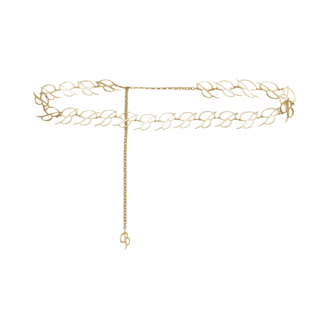 2W164A-N0836 (W) Blumarine Logo Chain Belt Gold