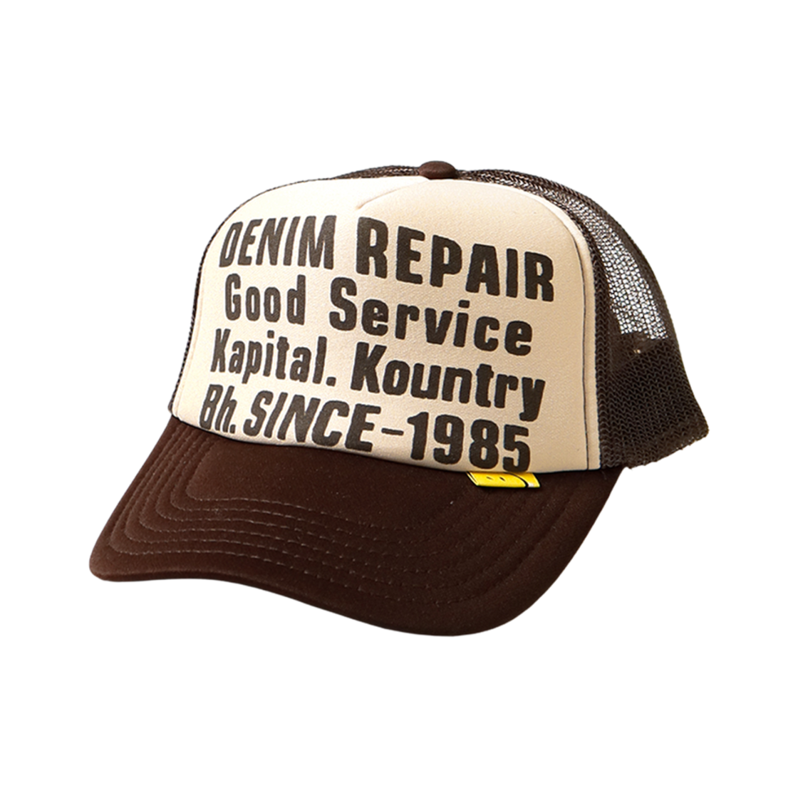 캐피탈 데님 리페어 트랙 캡 키나리 브라운(Kapital Denim Repair Track Cap Kinari Brown)
