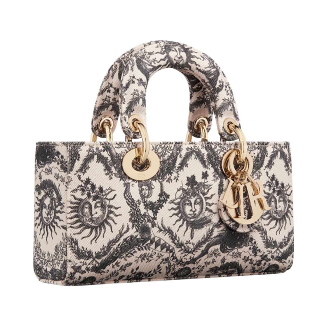 디올 스몰 레이디 디조이 백 화이트 블랙 쏠레이 프린티드 데님(Dior Small Lady D-Joy Bag White Black Soleil Printed Denim) - 3