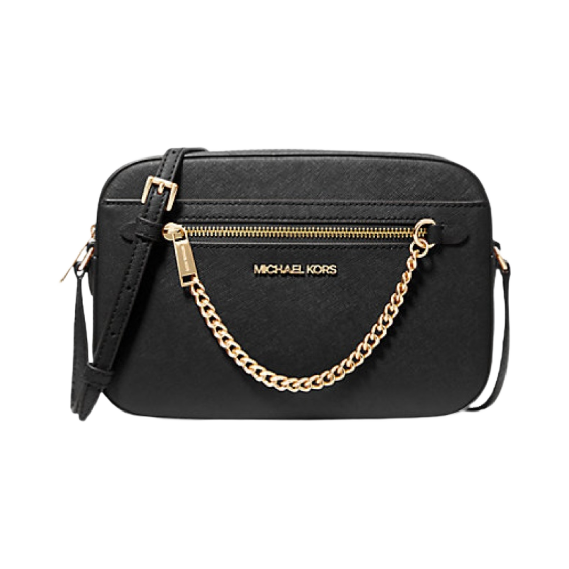 마이클 코어스 제트 세트 라지 사피아노 레더 크로스바디백 블랙(Michael Kors Jet Set Large Saffiano Leather Crossbody Bag Black) - 1