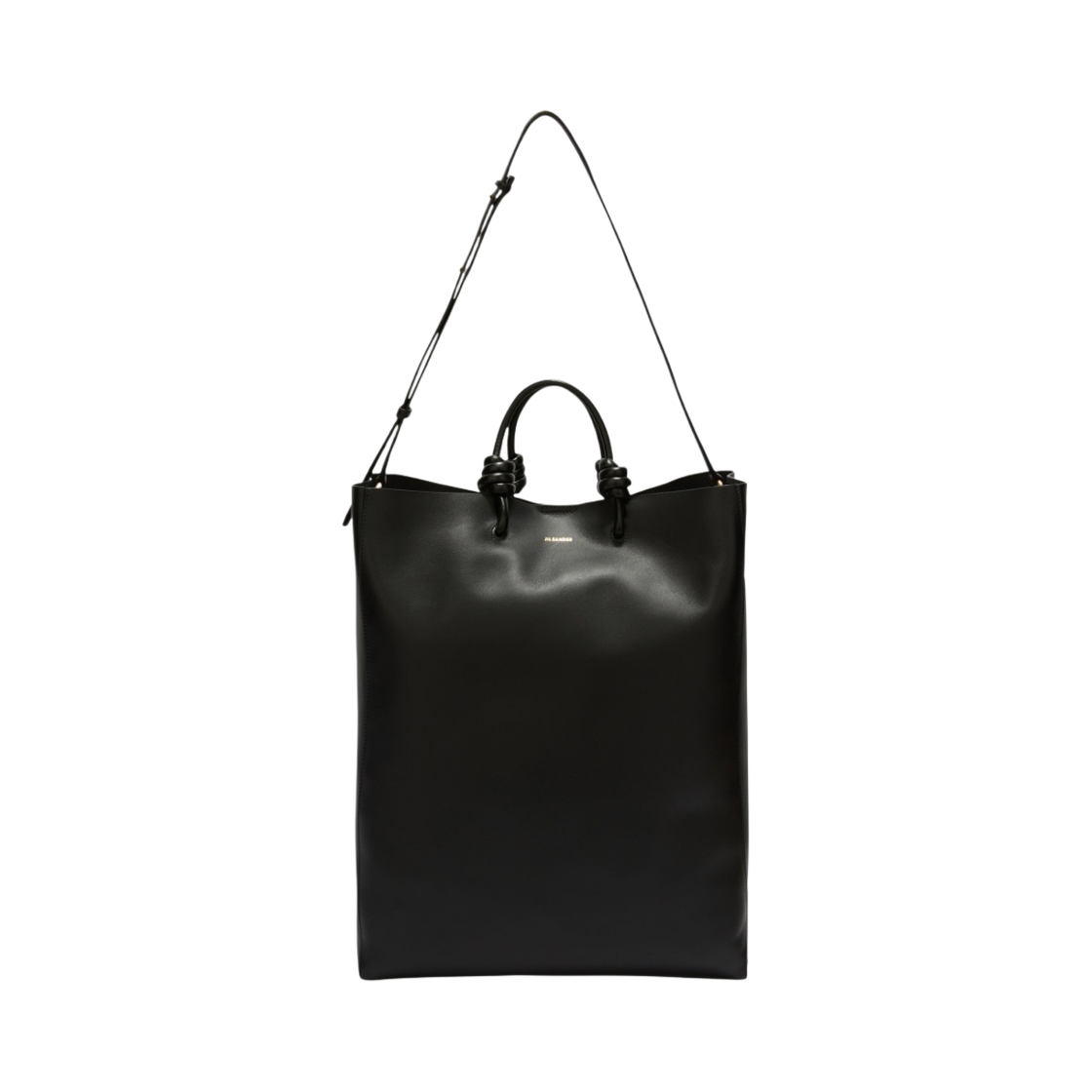 질 샌더 로고 엠보스 로고 라지 사이즈 레더 토트백 블랙(Jil Sander Embossed Logo Large-Sized Leather Tote Bag Black) - 1