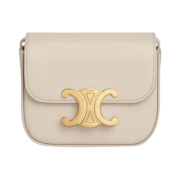 Celine Mini Claude in Shiny Calfskin Light Stone